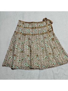 Gap Y2K cotton floral knee length skirt with ribbon details